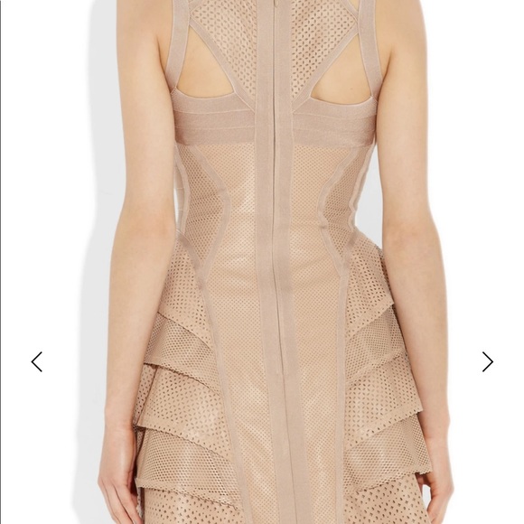 HERVÉ LÉGER Perforated leather bandage dress - Picture 2 of 6